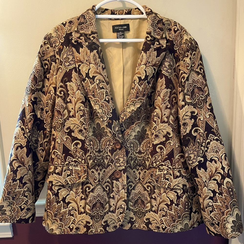 Focus 2000 Women's Leaf Print Blazer